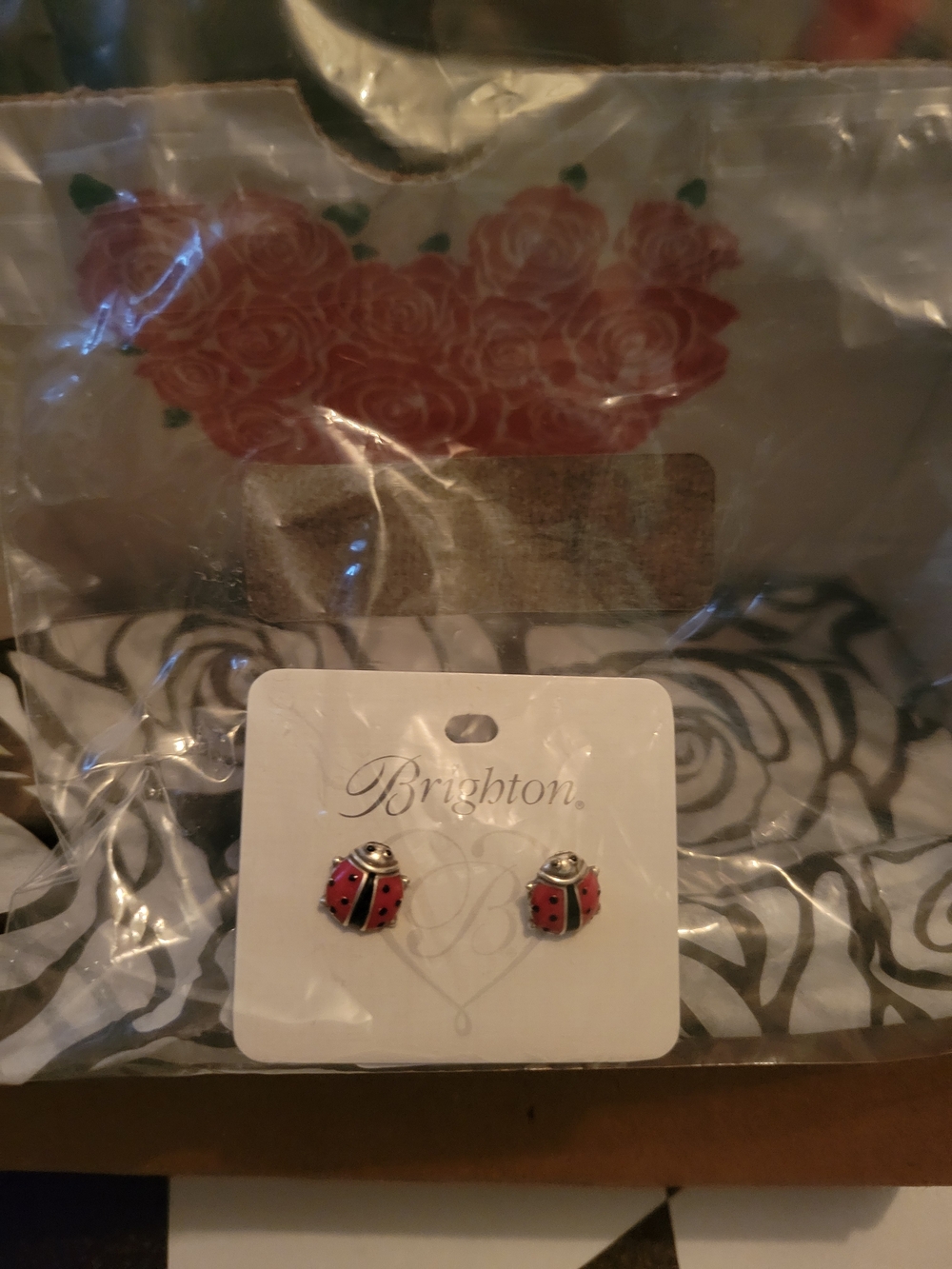 Brighton Red Ladybug Stud Earrings
